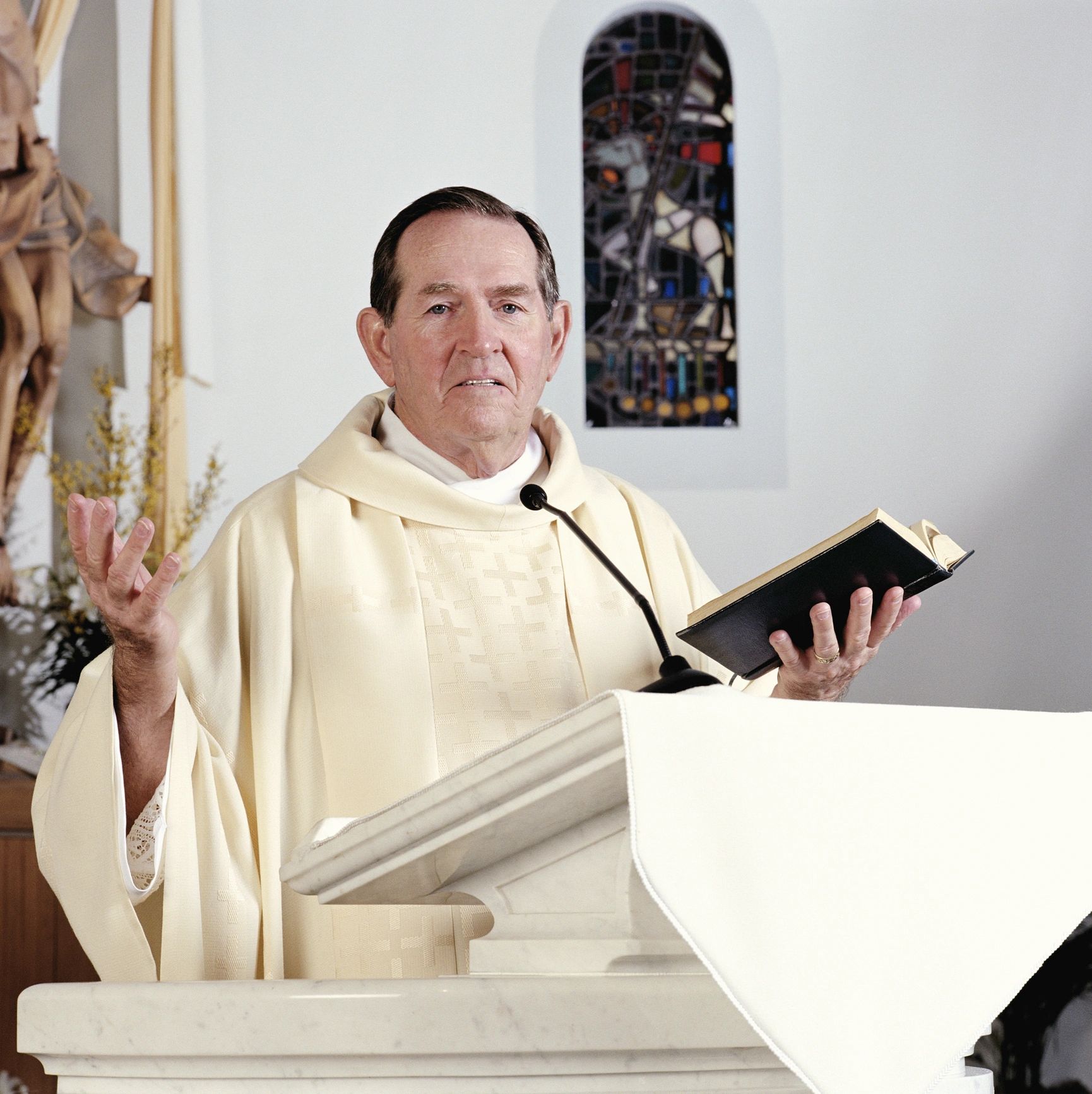 Pastoral leader speaking in church