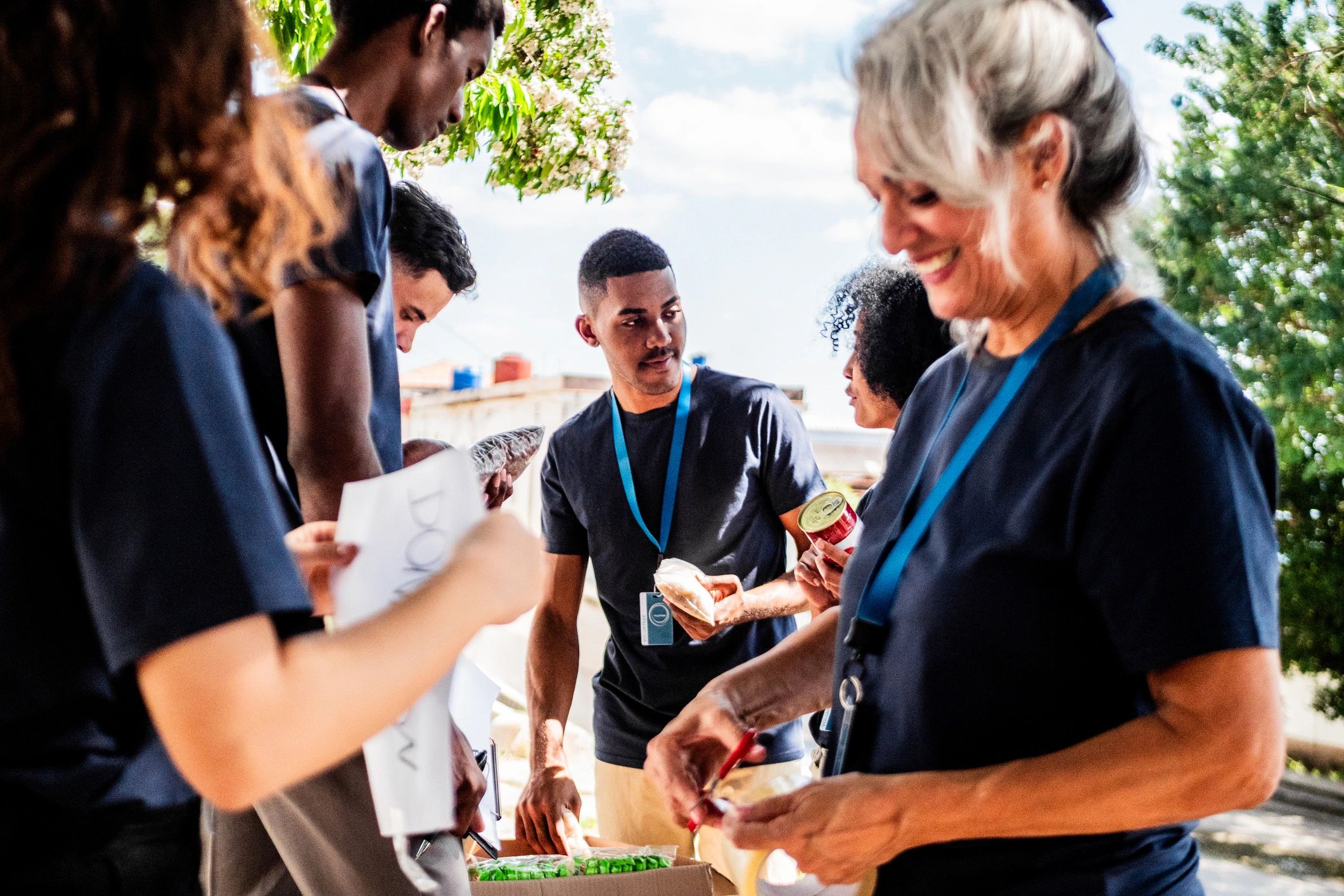 Volunteer serving during community outreach