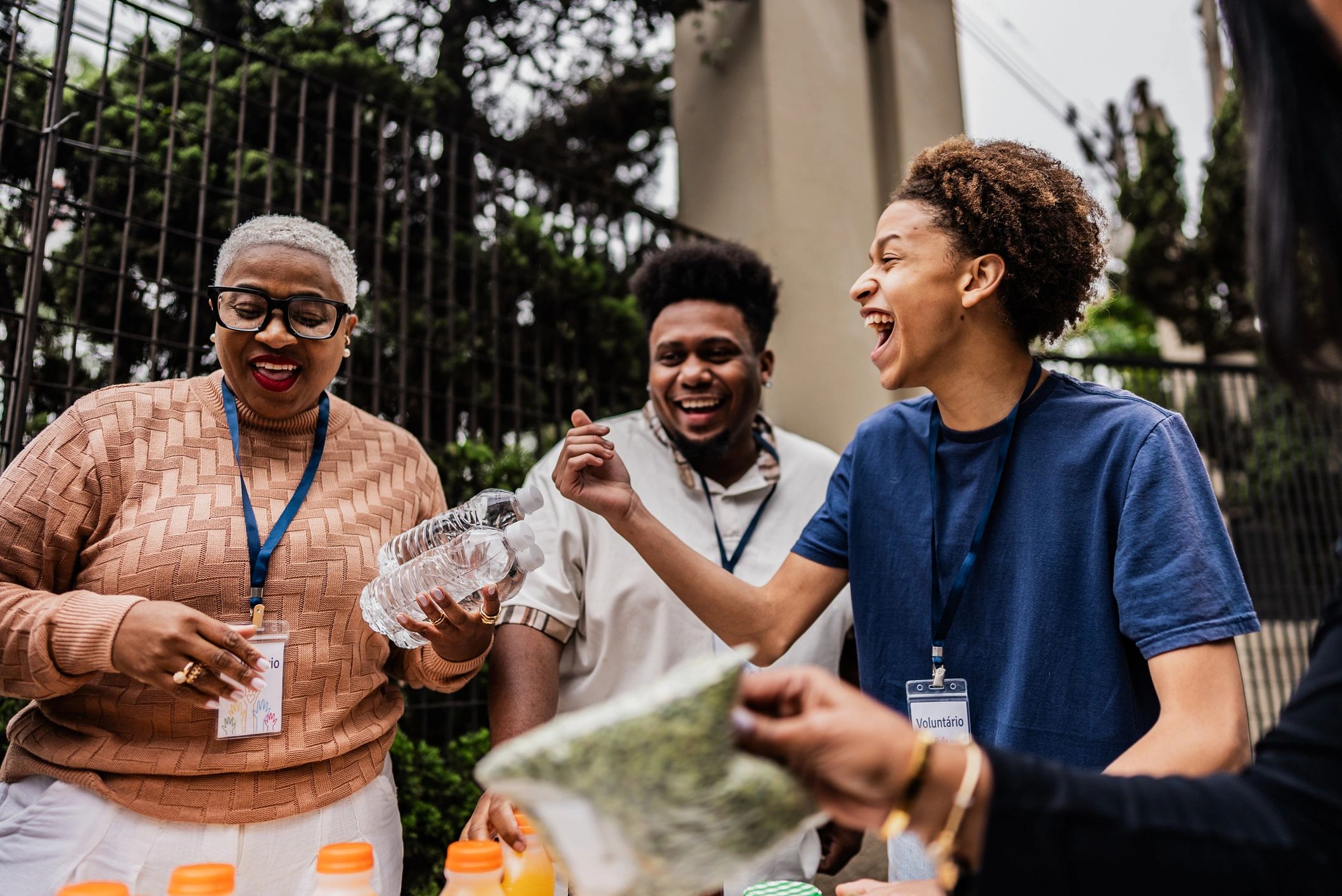 Church volunteers organizing donations for community outreach